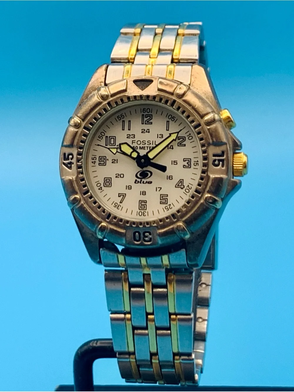 FOSSIL BLUE STARMASTER LU-2531 Women’s Vintage Watch Backlight Works New Battery